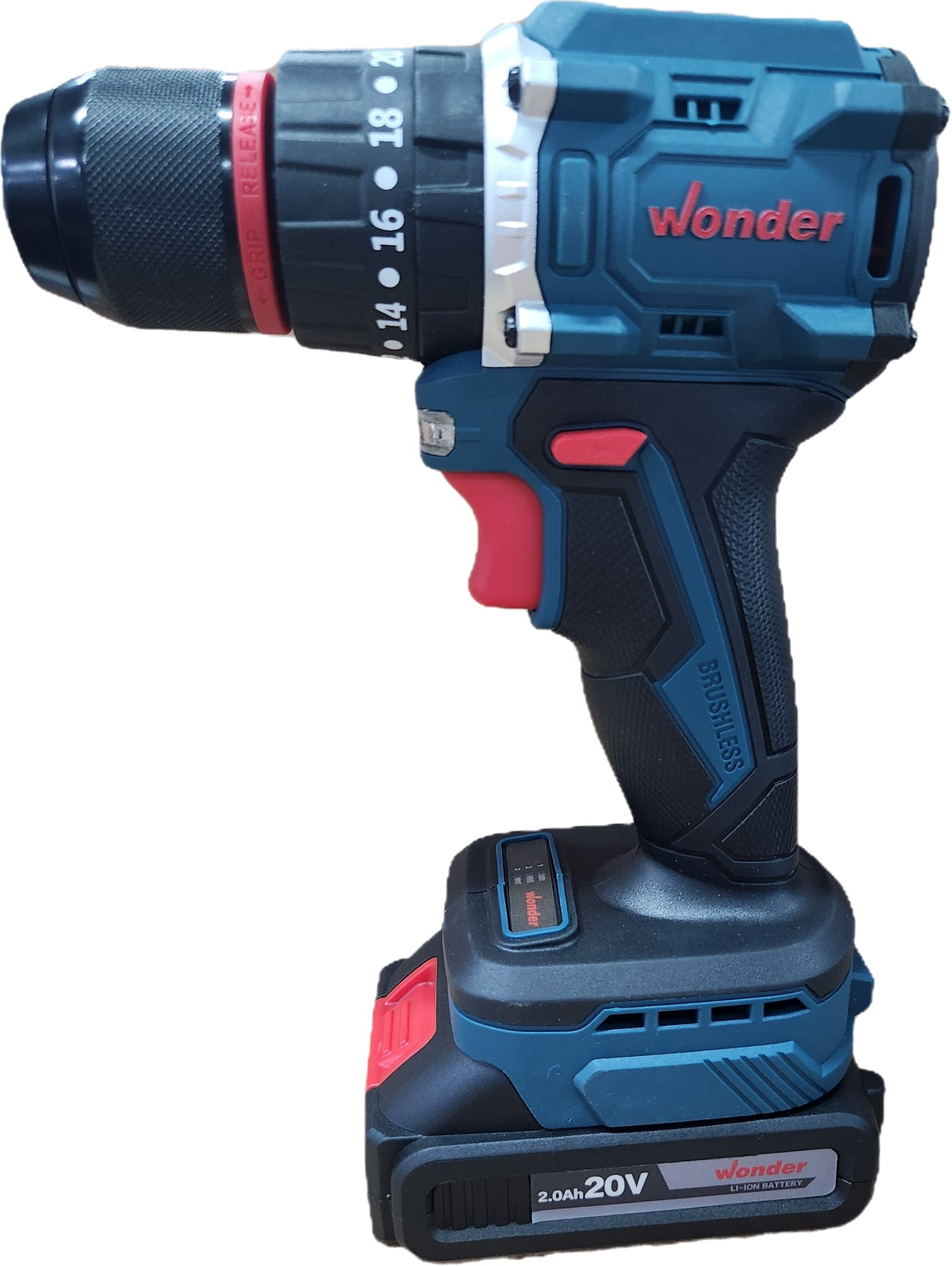 Wonder WAM27S 20V 2.0Ah Li-ion Çift Akülü Kömürsüz Darbeli Matkap 40Nm