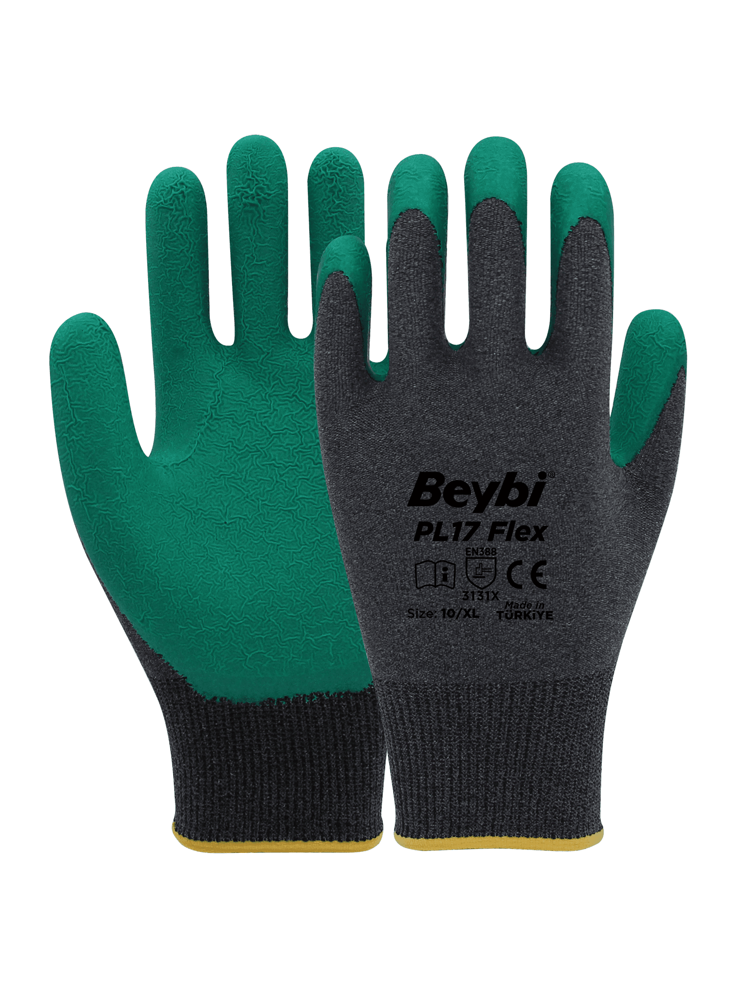 Beybi Pl-17 Flex Likralı Örgü Kırışık Lateks Kaplı Yeşil/Gri 10