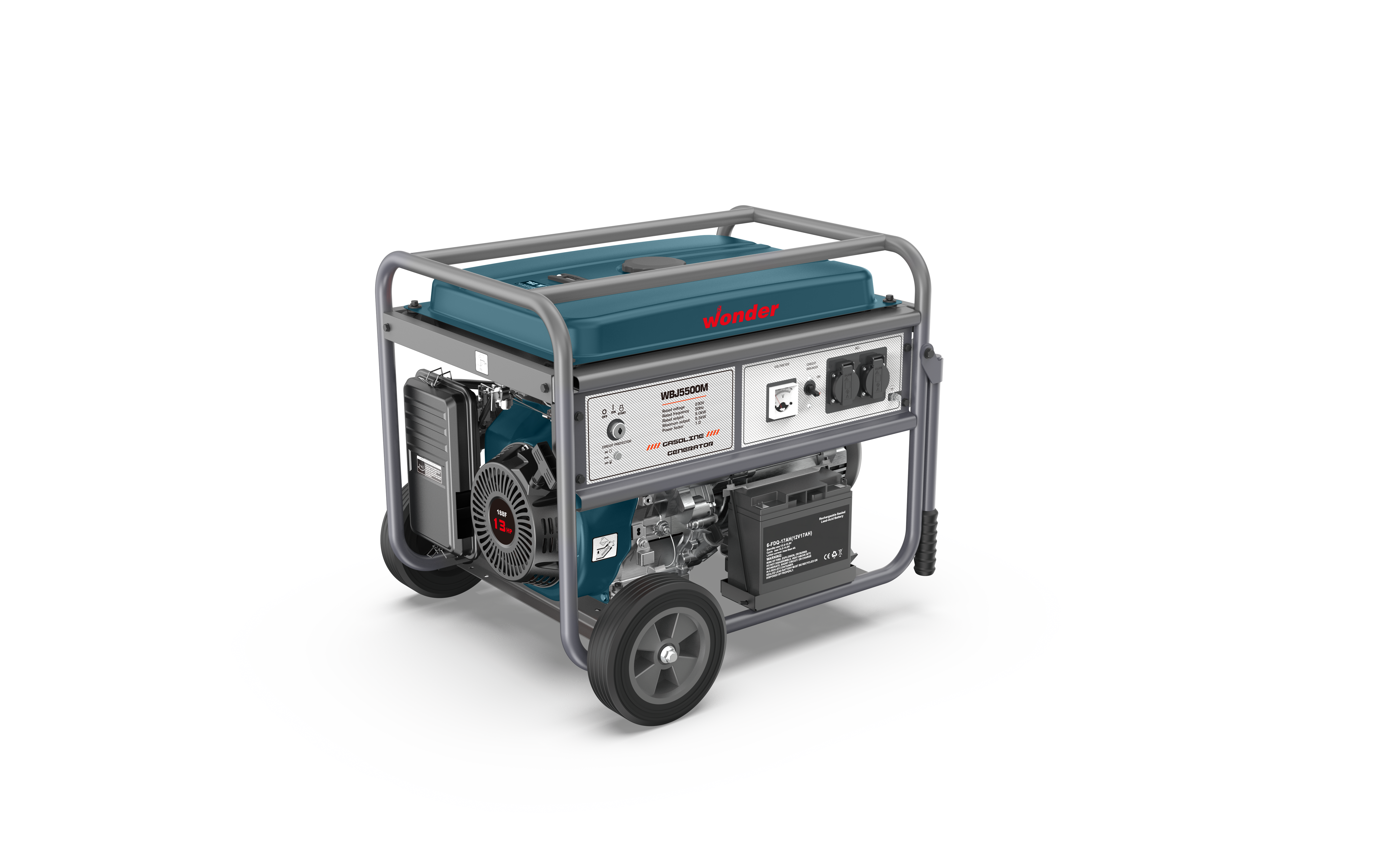 Wonder Benzinli Jeneratör İpli ve Marşlı 6.87KVA (5.5KW )