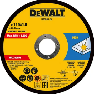 Dewalt DT3506-QZ 115x1 mm Kesici 10 Parça (Teneke Kutulu)