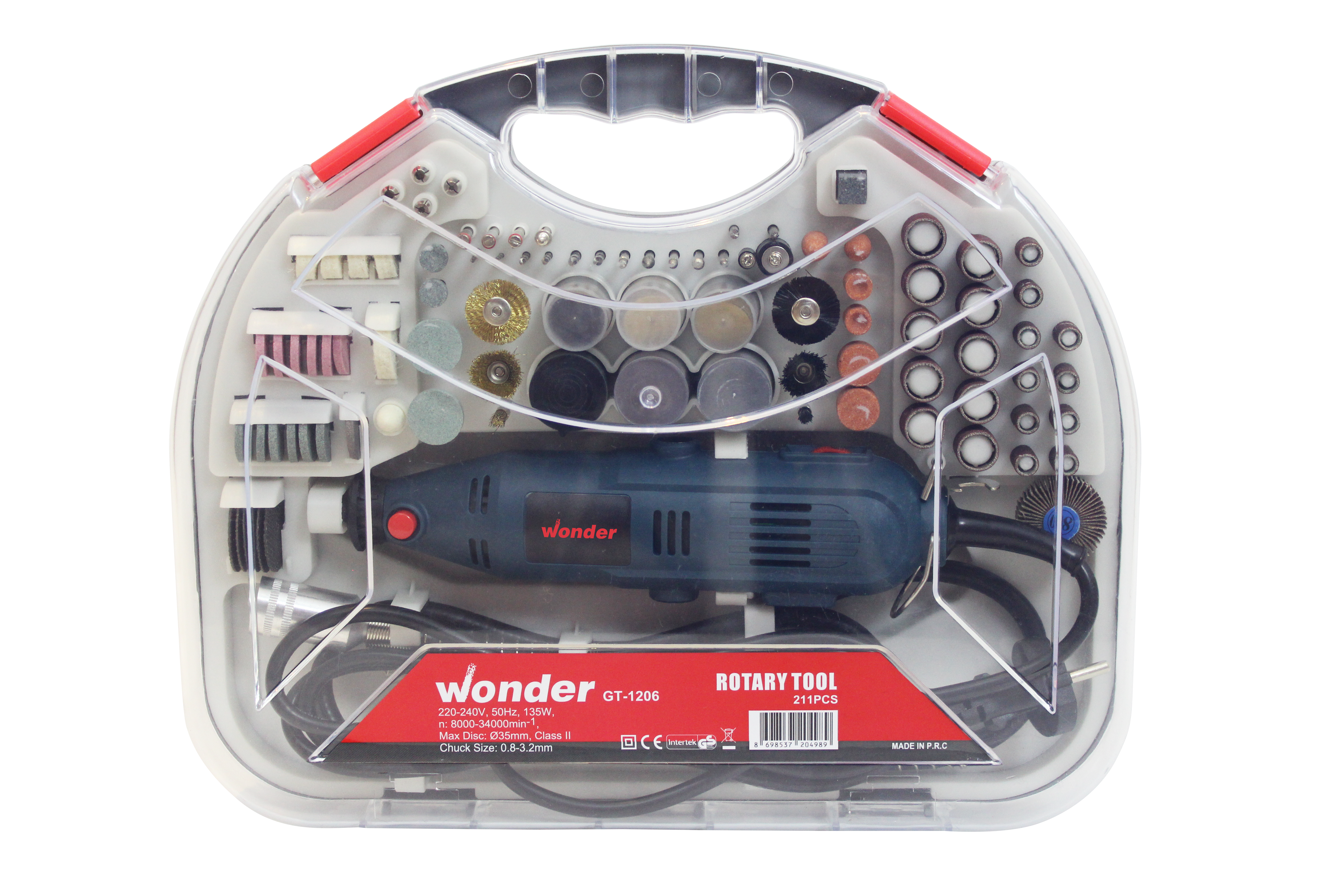 Wonder GT-1206 Gravür Taşlama 211 Parça Set 135W