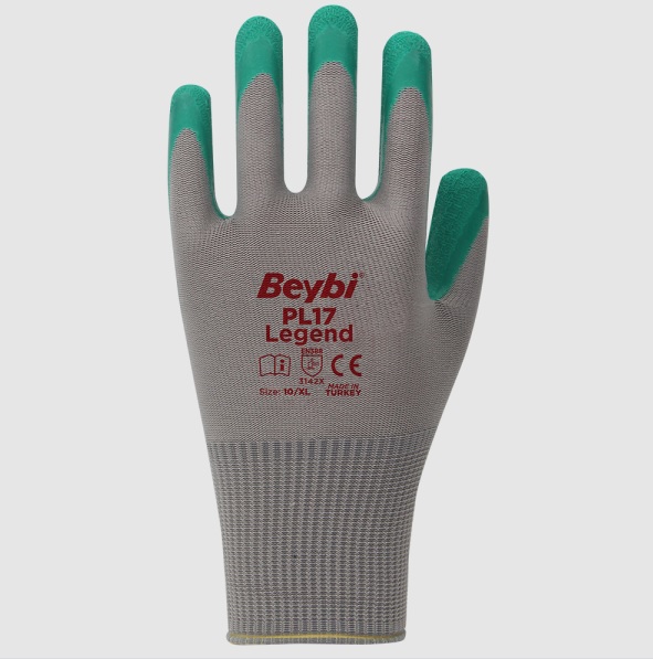 Beybi Pl-17 Poly Örgü Kırışık Lateks Kaplı Yeşil/Gri No:10 Legend