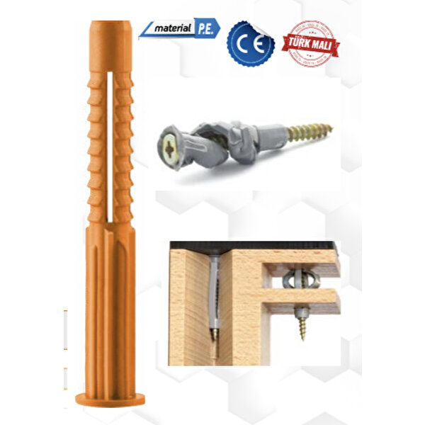 Made Plastik Tuğla Boşluk Dübeli 12 Mm Pk 100'Lü (turuncu)