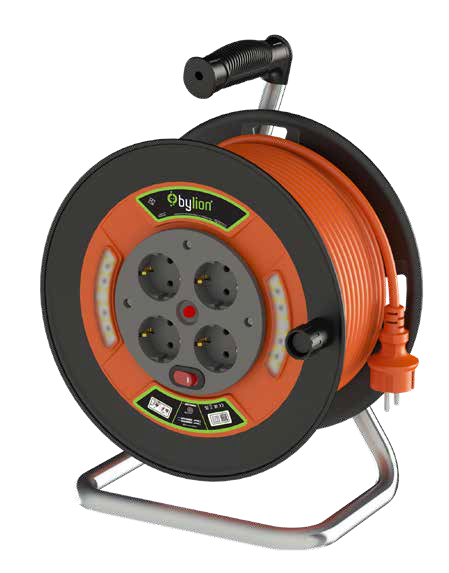 Bylion Makaralı Ledli Uzatma Kablosu 40 Metre 3X2,5Mm