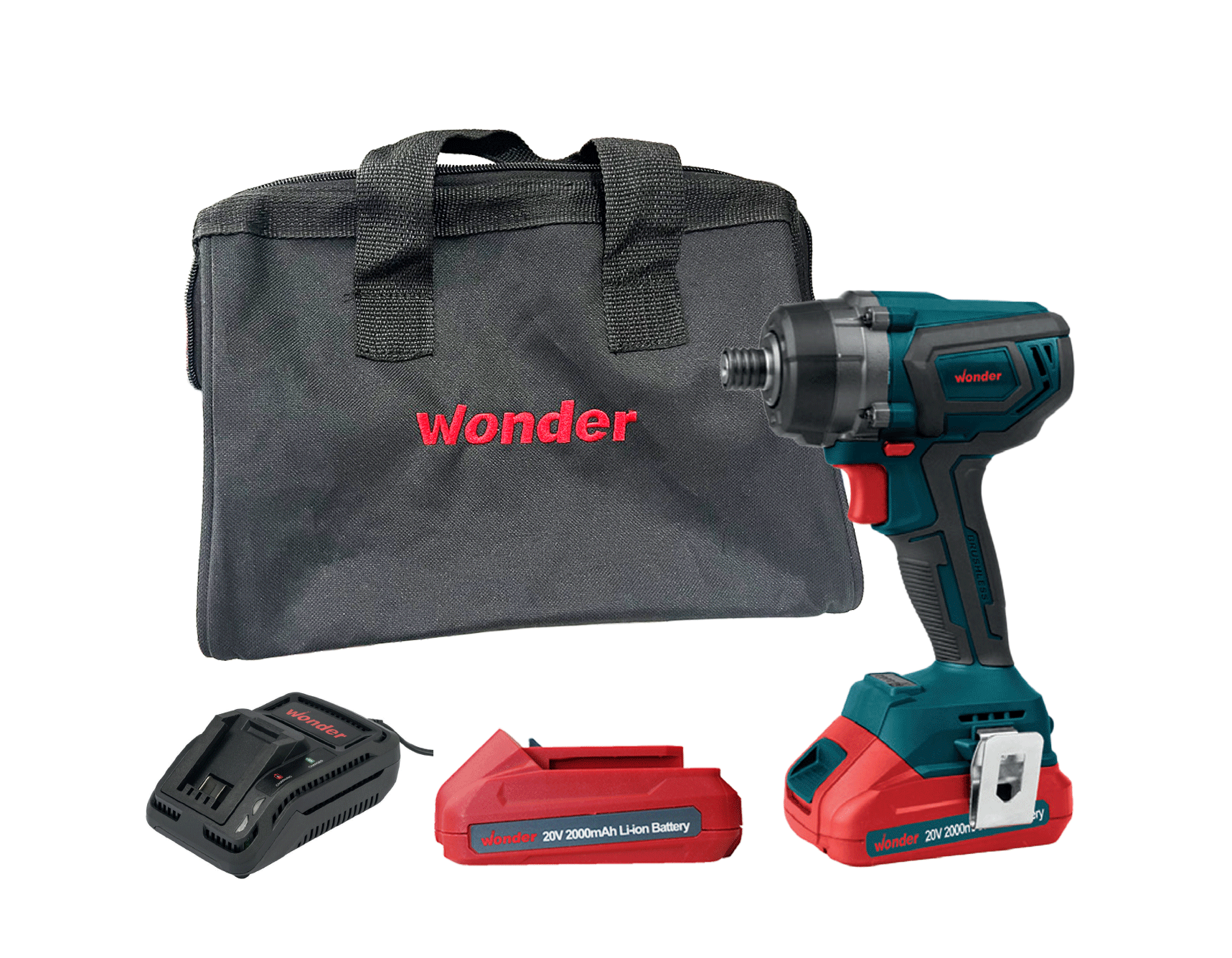 Wonder JDWKV200 20V 2.0Ah Li-ion Çift Akülü Kömürsüz Vidalama 200Nm SB19