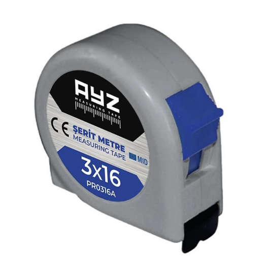 Ayz Şerit Metre Gri 3x16