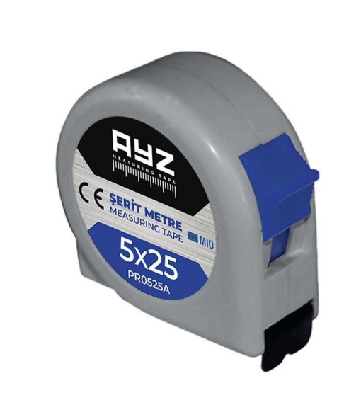 Ayz Şerit Metre Gri 5x25