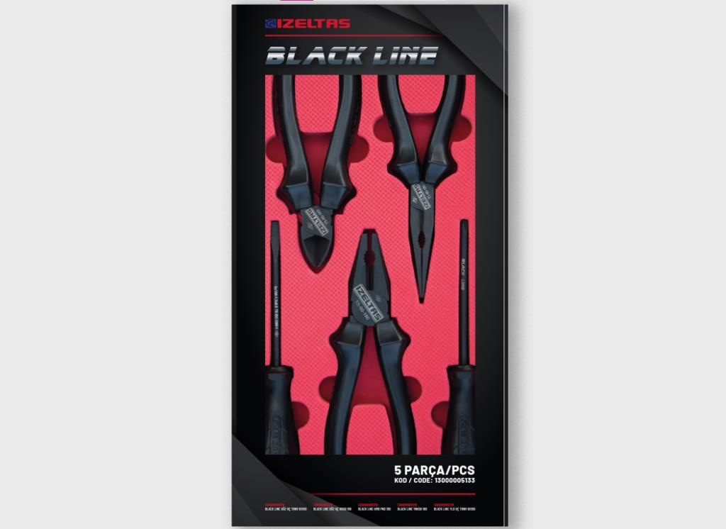 İzeltaş Blackline Pense&Tornavida Seti 5 Parça