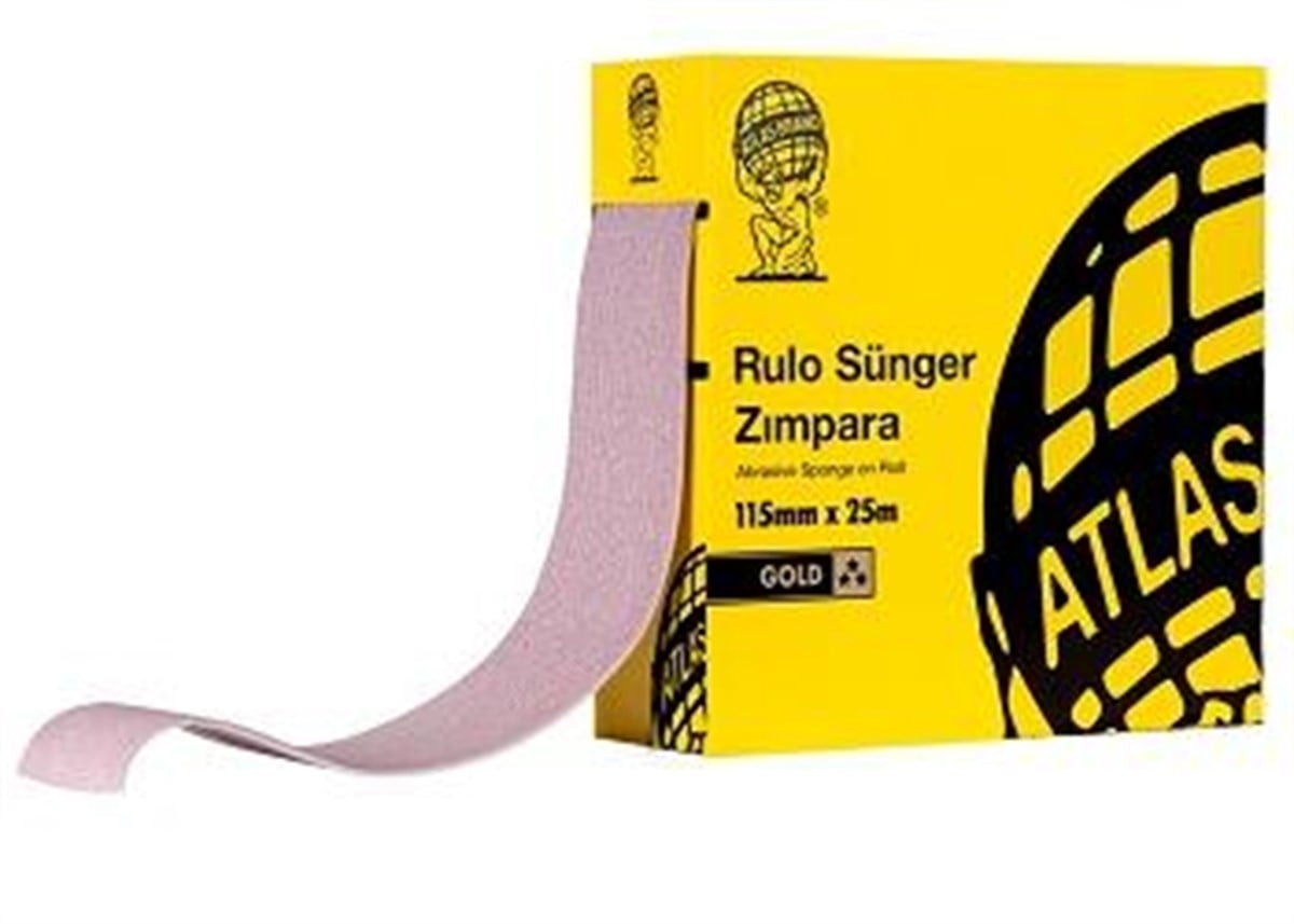 Atlas Soft Gold Rulo Sünger Zımpara 115X25 Mt 100 Kum