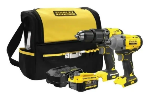 Stanley SFMCK217M1S 18V Şarjlı Kömürsüz Darbeli Matkap & Şarjlı Somun Sıkma 1x4Ah Akü