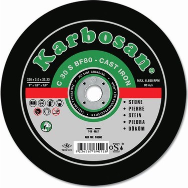 Karbosan Mermer Kesme 230x3,5x22.23 SC Bombeli (12750) (25/100)