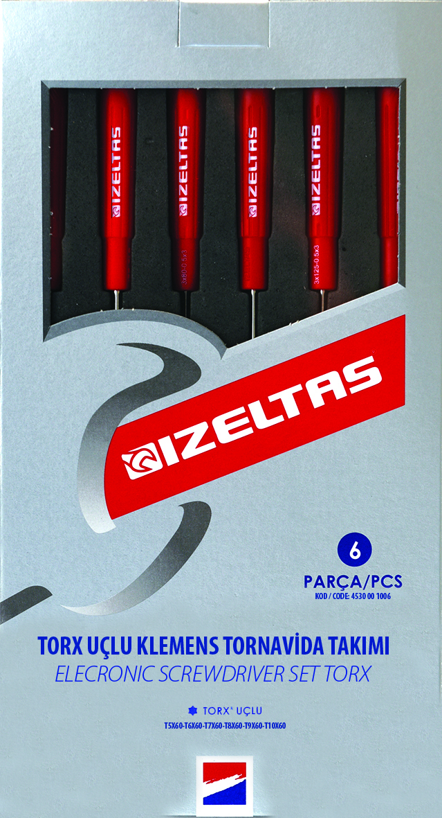 İzeltaş Torx Uçlu Klemens Tornavida Takımı 6'Lı