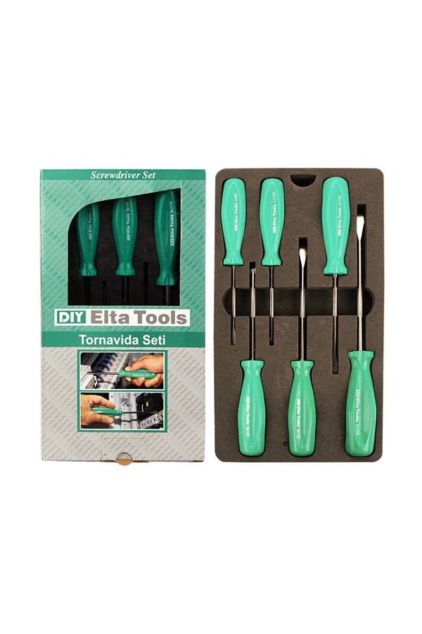 Elta Opak Düz & Yıldız Uç Tornavida Set6