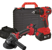Attlas 2 Li Makina Li - Ion 2 Akülü Set 18V 4.0Ah (Kömürsüz Darbeli Matkap+Kömürsüz Avuç Taşlama)