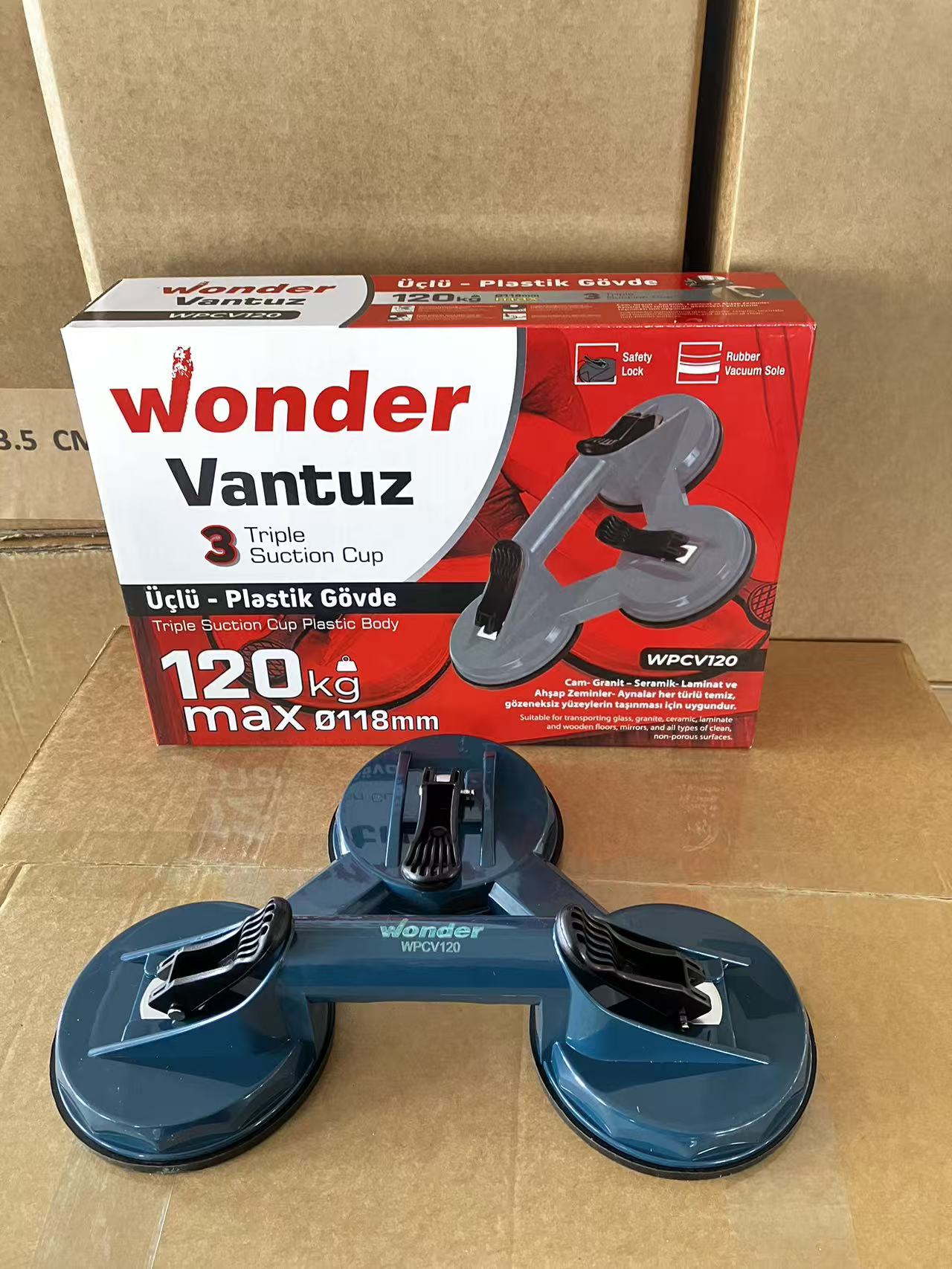 Wonder Plastik Gövdeli Cam Vantuzu Üçlü