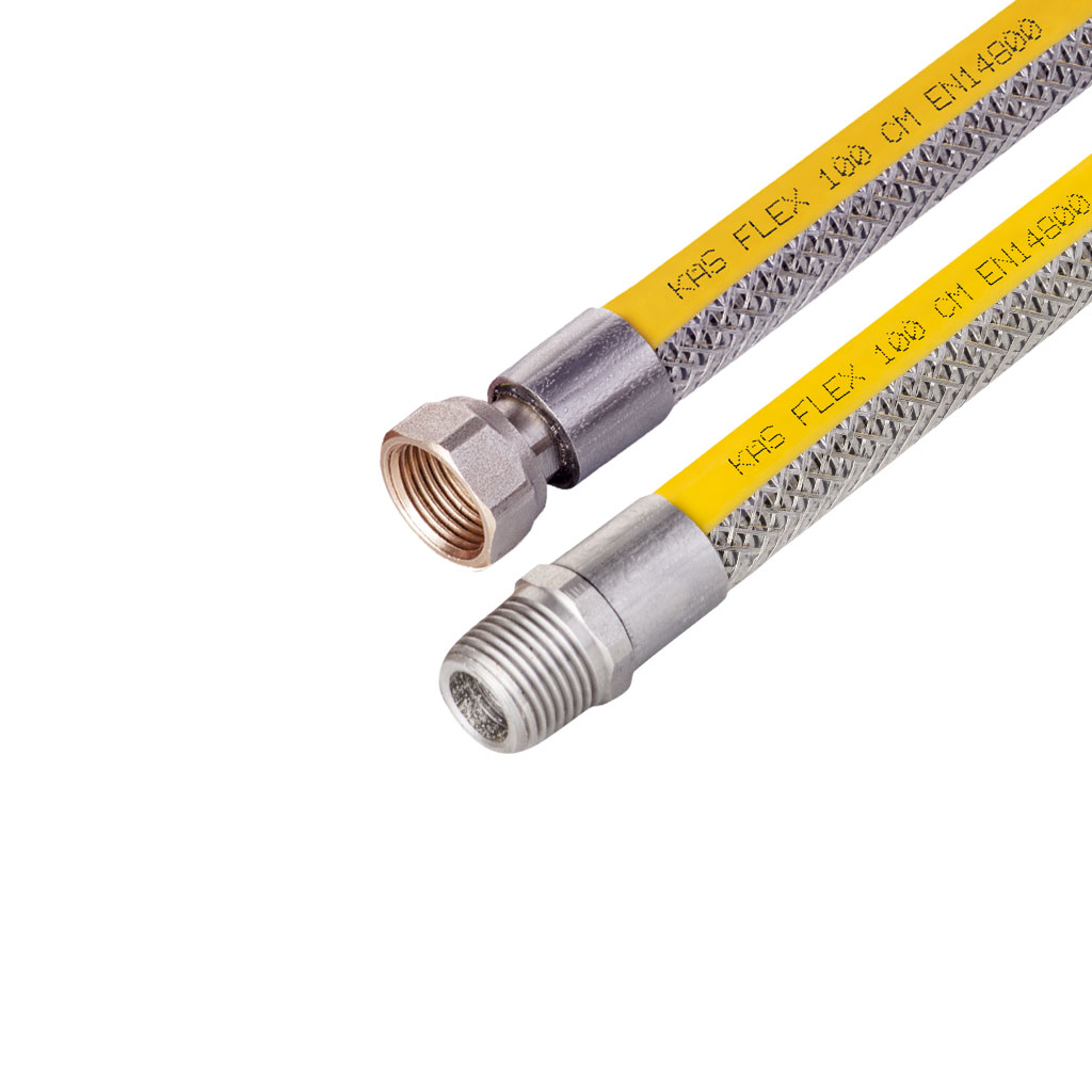Kas 1/2"-1/2" Örgülü Ocak Doğalgaz Flex 100 Cm