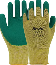 Beybi Pl550 Nitril Pamuk Örme Eldiven Yeşil No:9