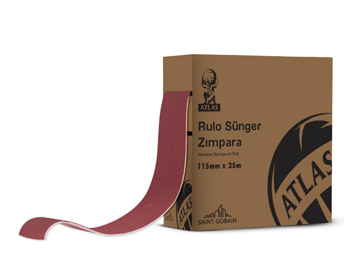 Atlas Bronz Soft Rulo Sünger Zımpara 115x25 Mt 150 Kum
